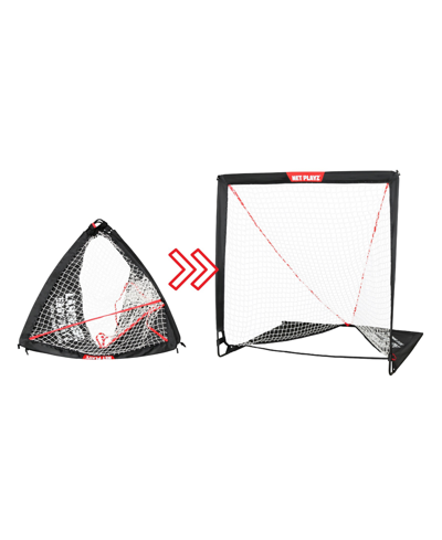 Net Playz Backyard Lacrosse Goal, Kids Backyard Training, Practice Exercise Portable Lacrosse Net, Equipment G In Black