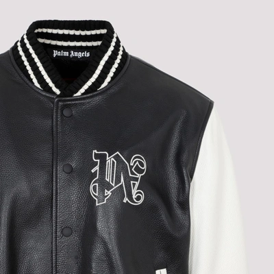 Shop Palm Angels Monogram Classic Varsity Jacket In Black