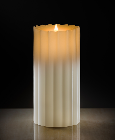 Shop Seasonal Sutton Fluted Motion Flameless Candle 3 X 5 In Ivory