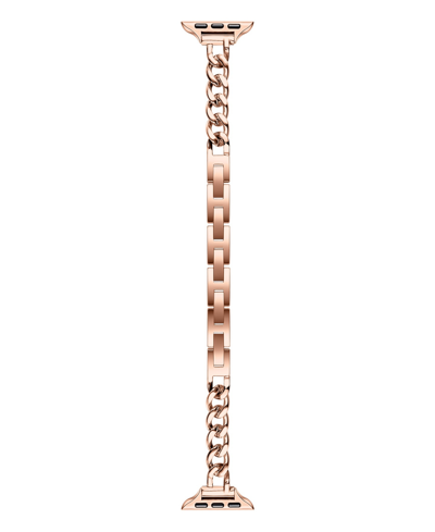 Shop Posh Tech Unisex Skinny Nikki Stainless Steel Chain-link Band For Apple Watch Size- 42mm, 44mm, 45mm, 49mm In Rose Gold