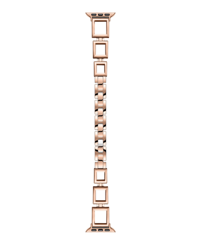 Shop Posh Tech Unisex Journey Square Link Stainless Steel Band For Apple Watch Size- 42mm, 44mm, 45mm, 49mm In Rose Gold