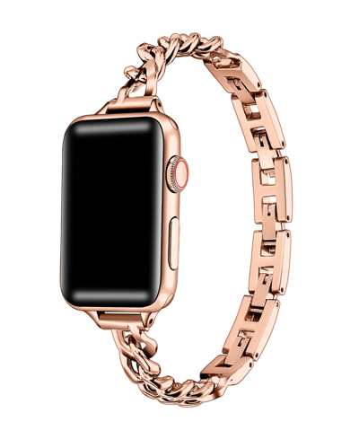 Shop Posh Tech Unisex Skinny Nikki Stainless Steel Chain-link Band For Apple Watch Size- 42mm, 44mm, 45mm, 49mm In Rose Gold