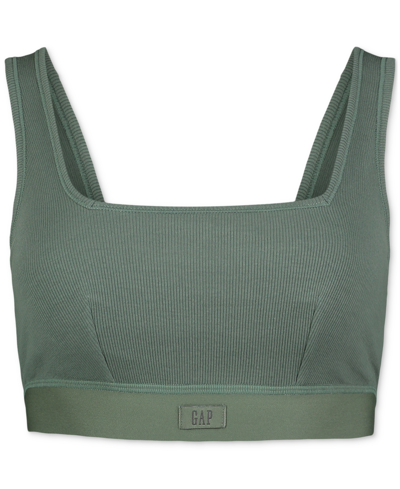 Shop Gap Body Women's Logo Comfort Square-neck Bralette Gpw01052 In Dark Forest