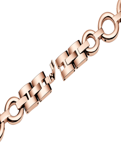 Posh Tech Unisex Journey Square Link Stainless Steel Band For Apple Watch Size- 42mm, 44mm, 45mm, 49mm In Rose Gold