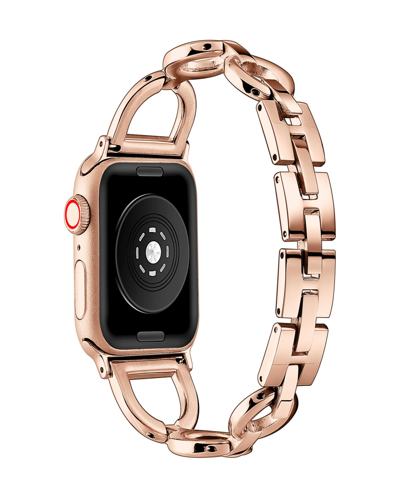 Posh Tech Unisex Journey Square Link Stainless Steel Band For Apple Watch Size- 42mm, 44mm, 45mm, 49mm In Rose Gold