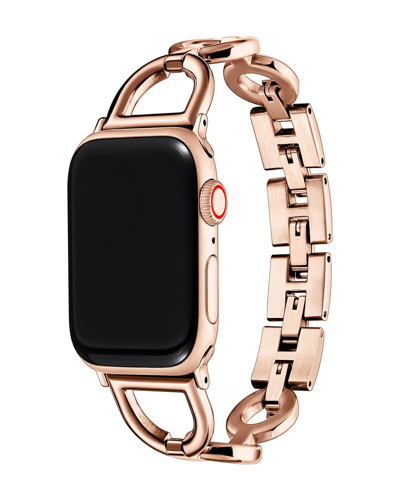 Posh Tech Unisex Journey Square Link Stainless Steel Band For Apple Watch Size- 42mm, 44mm, 45mm, 49mm In Rose Gold