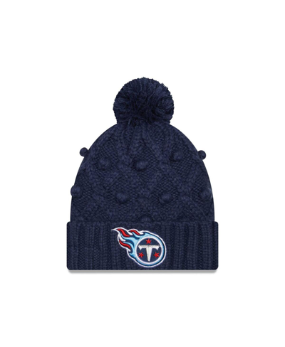 New Era Navy Tennessee Titans Toasty Cuffed Knit Hat With Pom In Navy