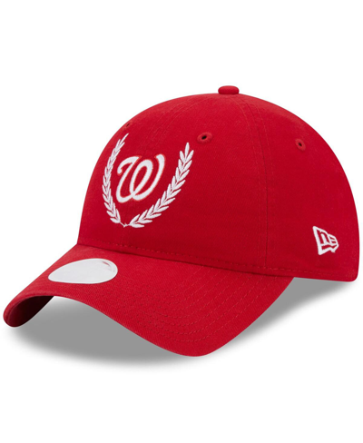 New Era Red Washington Nationals Leaves 9twenty Adjustable Hat In Red