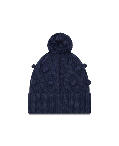 Shop New Era Women's  Navy Tennessee Titans Toasty Cuffed Knit Hat With Pom