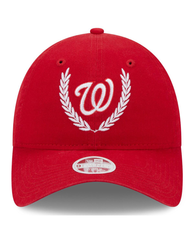 Shop New Era Women's  Red Washington Nationals Leaves 9twenty Adjustable Hat