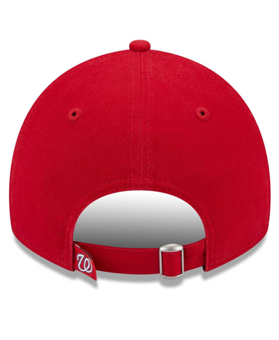 Shop New Era Women's  Red Washington Nationals Leaves 9twenty Adjustable Hat