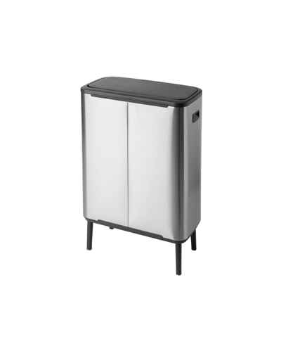 Brabantia Bo Touch Top Hi Trash Can, 16 Gallon, 60 Liter In Matte Steel Fingerprint Proof