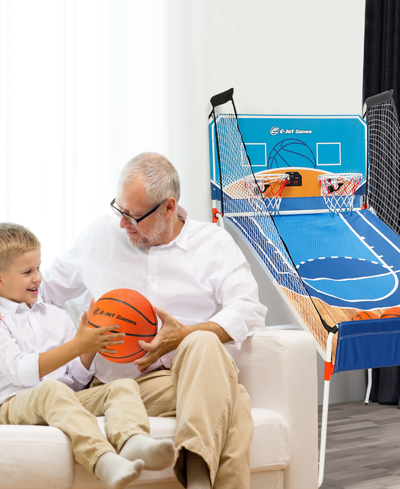 E-jet Games Basketball Arcade Game, Basketball Gifts For Boys Girls, Children Teens Adults, Dual Shot 16 In 1 Ga In Blue