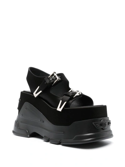 Shop Versace Sandals In Black-palladium