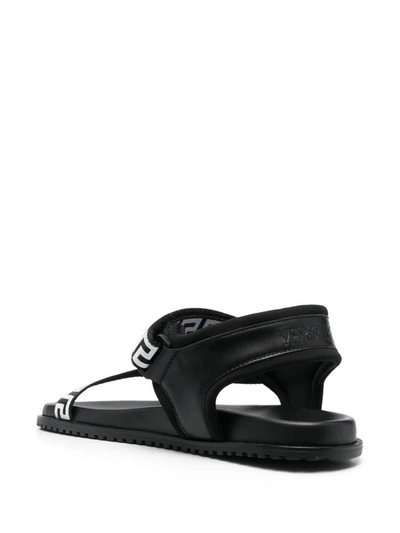 Shop Versace Sandals In Nero+bianco-rutenio Ultra Nero