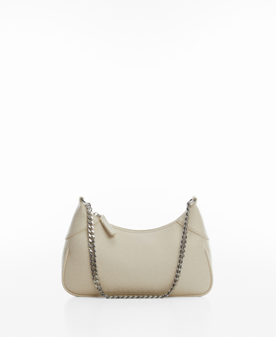 Shop Mango Women's Chain Detail Crossbody Bag In Off White