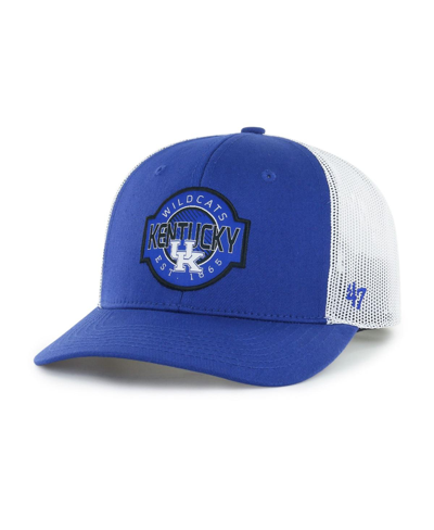 Shop 47 Brand Big Boys And Girls ' Royal Kentucky Wildcats Scramble Trucker Adjustable Hat