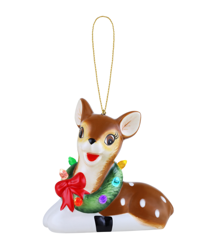 Mr. Christmas 4.5" Nostalgic Ceramic Ornament, Reindeer In Brown
