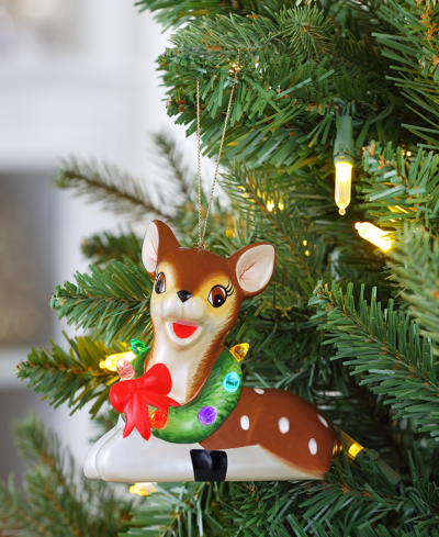 Mr. Christmas 4.5" Nostalgic Ceramic Ornament, Reindeer In Brown