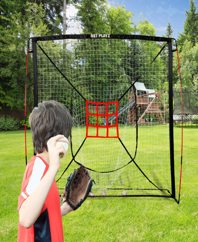 Net Playz Baseball Net, Kids Practice Net, Hitting Pitching Training Aids, Portable, 5' X 5' In Black