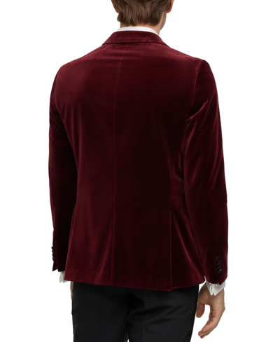 Shop Hugo Boss Boss By  Men's Slim-fit Tuxedo Jacket In Dark Red