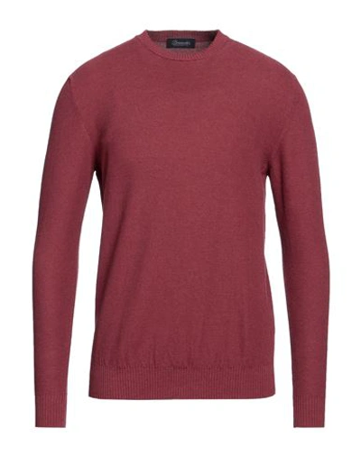 Shop Drumohr Man Sweater Burgundy Size 40 Cotton In Red
