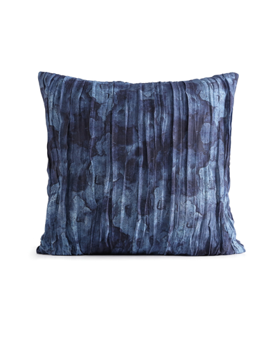 Shop Michael Aram Closeout!  Pleated Watercolor Decorative Pillow, 20" X 20" In Indigo