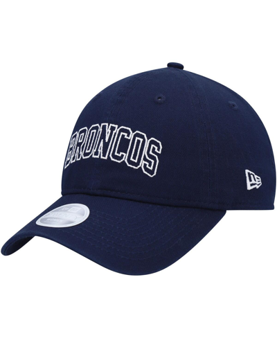 Shop New Era Women's  Navy Denver Broncos Collegiate 9twenty Adjustable Hat