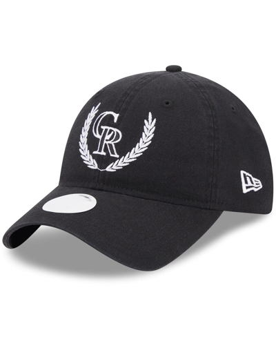 New Era Black Colorado Rockies Leaves 9twenty Adjustable Hat In Black