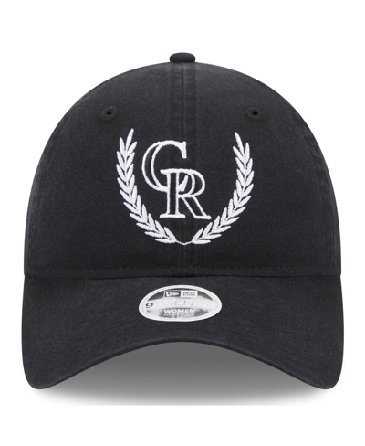 New Era Black Colorado Rockies Leaves 9twenty Adjustable Hat In Black