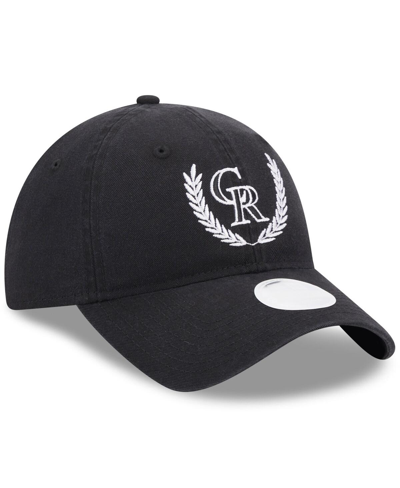 New Era Black Colorado Rockies Leaves 9twenty Adjustable Hat In Black