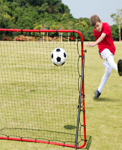 Net Playz Soccer Rebounder, Soccer Gifts, Kids Teens Football Games, Kick Back Practice Net For Skill Training In Red