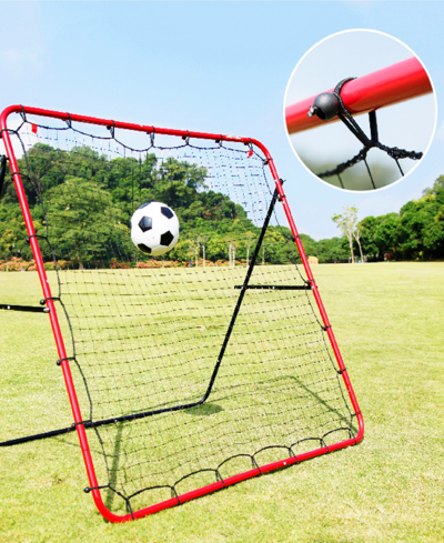 Net Playz Soccer Rebounder, Soccer Gifts, Kids Teens Football Games, Kick Back Practice Net For Skill Training In Red