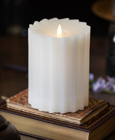 Shop Seasonal Sutton Fluted Motion Flameless Candle 3 X 5 In White