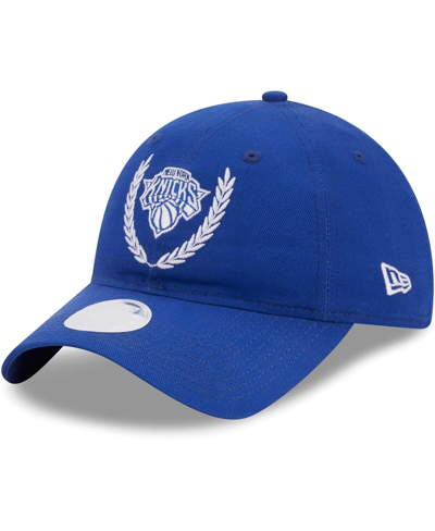 Shop New Era Women's  Blue New York Knicks Leaves 9twenty Adjustable Hat