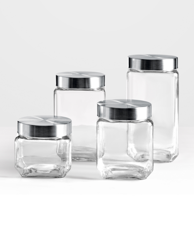 Shop Art & Cook 8 Pack Airtight Glass Canister Set With Stainless Steel Lid In Glass Stainless Steel