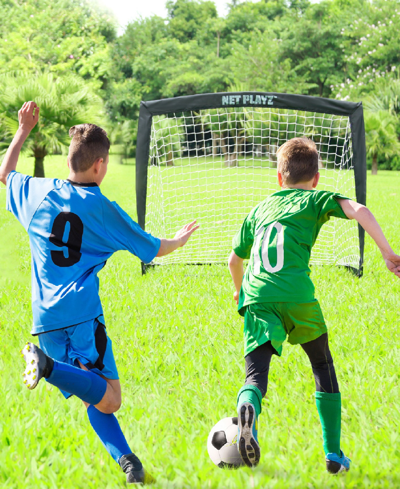 Net Playz Backyard Soccer Goal, Kids Pop-up Backyard Soccer Goals Set Of 2 In Black