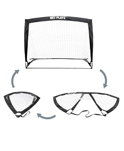 Net Playz Backyard Soccer Goal, Kids Pop-up Backyard Soccer Goals Set Of 2 In Black