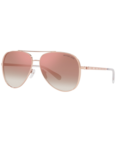 Shop Michael Kors Women's Sunglasses, Mk1101b 60 In Rose Gold-tone