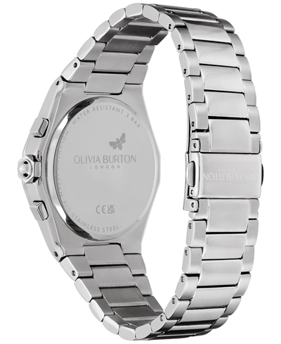 Olivia Burton Women's Hexa Multifunction Silver-tone Stainless Steel Bracelet Watch 38mm In Silver