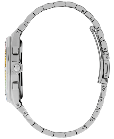 Shop Olivia Burton Women's Hexa Multifunction Silver-tone Stainless Steel Bracelet Watch 38mm