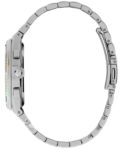 Olivia Burton Women's Hexa Multifunction Silver-tone Stainless Steel Bracelet Watch 38mm In Silver