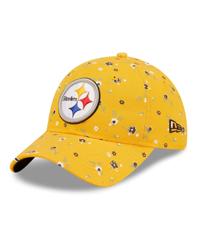 Shop New Era Women's  Gold Pittsburgh Steelers Floral 9twenty Adjustable Hat