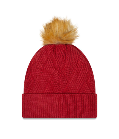 Shop New Era Women's  Cardinal Arizona Cardinals Snowy Cuffed Knit Hat With Pom