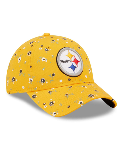 Shop New Era Women's  Gold Pittsburgh Steelers Floral 9twenty Adjustable Hat
