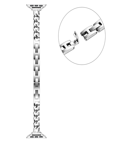 Posh Tech Unisex Skinny Nikki Stainless Steel Chain-link Band For Apple Watch Size- 42mm, 44mm, 45mm, 49mm In Silver