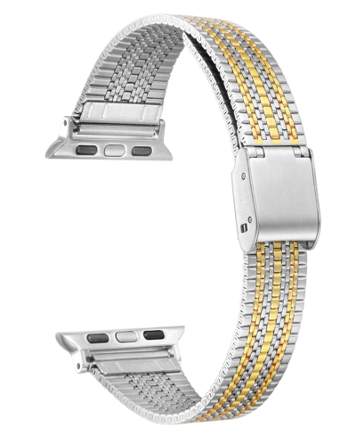 Shop Posh Tech Unisex Eliza Stainless Steel Bicolor Band For Apple Watch Size- 42mm, 44mm, 45mm, 49mm In Two Tone