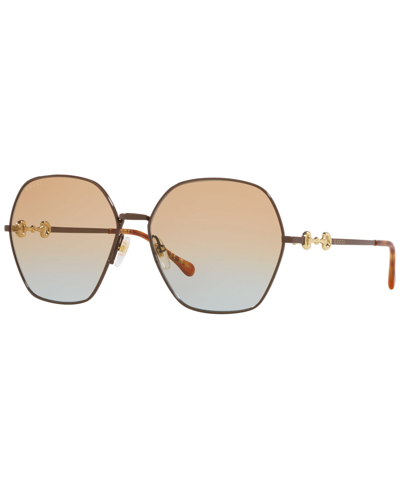 Shop Gucci Women's Gg1335s Sunglasses, Gradient In Brown
