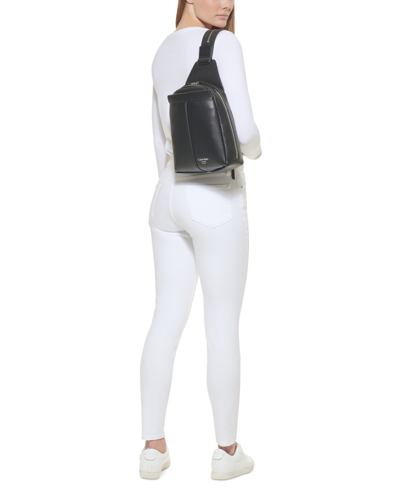 Shop Calvin Klein Millie Convertible Leather Sling Bag, Backpack In Caramel