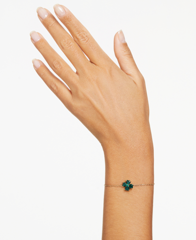 Swarovski Idyllia Soft Bracelet Clover Gold Shiny Green In Green
